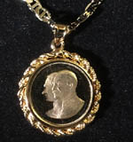 Shah and Reza Shah Medallion, 14K Gold Covered
